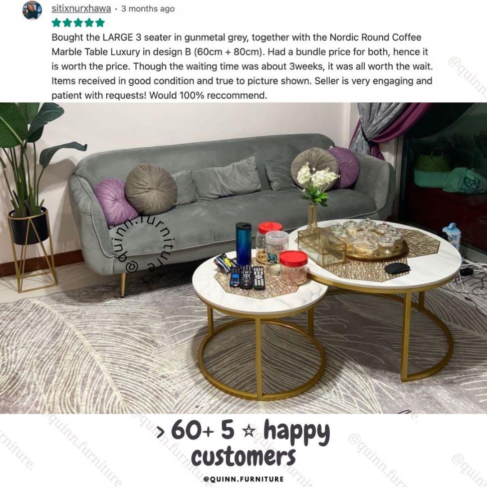 Customer’s Review - sleek brand new Velvet sofa family set  seater,   seater,  seater lounge sofa